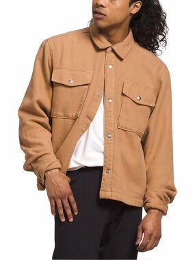 The North Face Valley Twill Utility Shacket Shirt Jacket Camel Brown Mens Medium